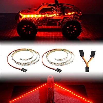 Image of elechawk LED Light Strip for RC Fixed Wing Airplane Flying Plane AR Drone Model Car Truck (Red)