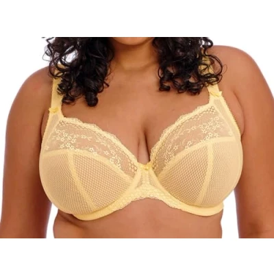 Image of Elomi Women&#039;s Charley Stretch Lace Underwire Plunge Bra, Opaque, Lemon Fizz, 38HH US