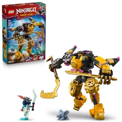 Image of LEGO NINJAGO Arin’s Spinjitzu Battle Mech Toy Mix &amp; Match Posable Figure, Baby Riyu Dragon 2 Ninja Minifigures Gift for 7+ Boys Dragons Rising Fans 71839