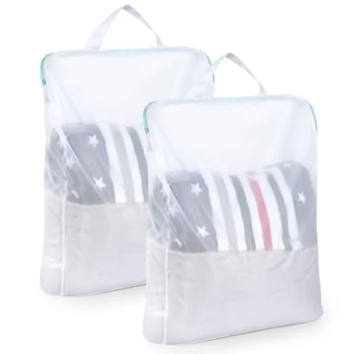 Image of OTraki 24 x 32 inch Mesh Laundry Bag with Handles 2 Pack Lingerie Bags for Delicates Washing Machine Large Opening Delicate Wash Coat Sweater Sock Sheet