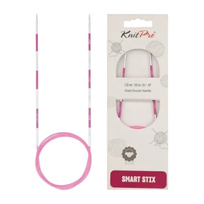 Image of KnitPro KP42102 Knitting Pins: Circular, Pink, 100cm x 2.25mm