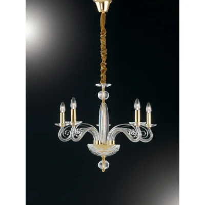 Image of EPOQUE 5 Light Chandeliers Gold, Crystal 65x52cm