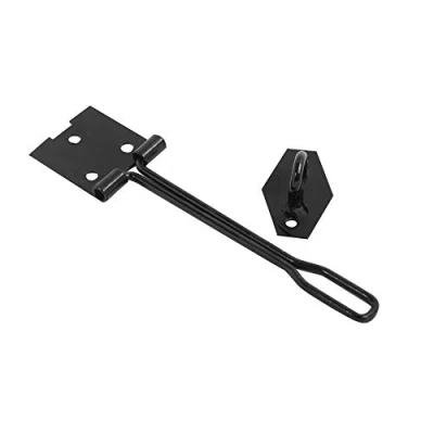 Image of 3 X Black Steel 125mm Wire Type Hasp and Staple for Padlocks