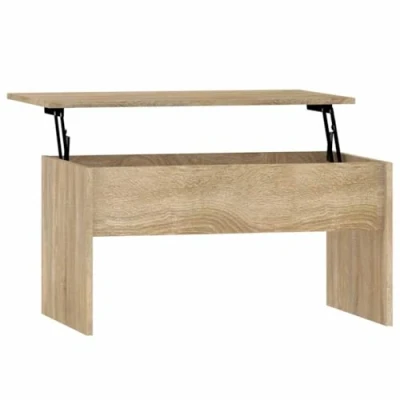 Image of vidaXL Coffee Table Side Sofa Couch Centre Accent End Tea Telephone Rising Tabletop with Hidden Compartment Sonoma Oak Engineered Wood