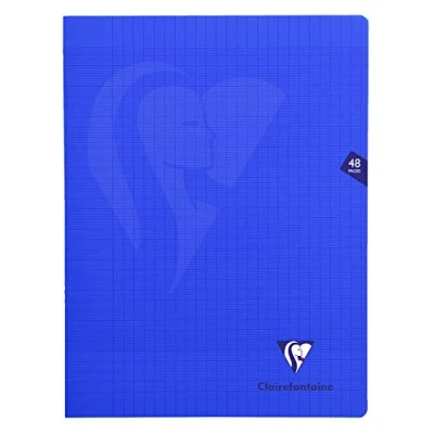 Image of Clairefontaine Ref 322311C Mimeys Side Stapled Notebook (48 Pages) 240 x 320mm Size, Polypro Cover, 90gsm Brushed Vellum Paper, Séyès Ruling Navy Blue Cover
