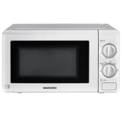 Image of Daewoo 800W, 20L Microwave Easy Clean Stainless Steel Interior 6 Power Levels Manual 30 Minute Timer Glass Turntable White