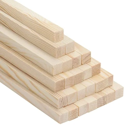 Image of Belle Vous Natural Wooden Square Dowel Sticks (25 Pack) 12.6 13.2mm x 30cm/12 Inches Extra Long Unfinished Strong Wood Lollypop &amp; Craft Stick Rods for Art, DIY Projects Woodcraft