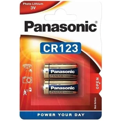 Image of Blister pack of 2 CR123A / CR17345 lithium batteries Original Panas.