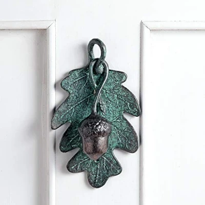 Image of Aged Verdigris Finish Oak Leaf and Acorn Door Knocker