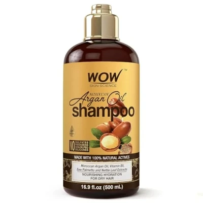 Image of WOW Skin Science Moroccan Argan Oil Shampoo Sulfate Free For Dry Hair Moisturizing Women &amp; Men (Brown, 16.91 Fl Oz (Pack Of 1))