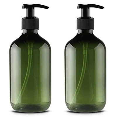 Image of Alledomain 2PCS 500ml/17oz Empty Refillable Plastic Lotion Pump Bottles, Shampoo Body Washing Cream Shower Gel Storage Holder Container Toiletries Liquid Dispenser (Green)