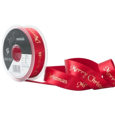 Image of Berisfords 25 mm Merry Christmas Ribbon, Red