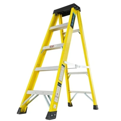 Image of TB Davies 1235 005 Trade Electrician Swingback Step Ladders, 5 Tread, GRP Fibreglass, Built in Tool Tray, 150kg Work Load, EN131