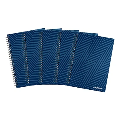 Image of Summit A5 Notebook, Hardback Wirebound, Ruled, 160 pages, Blue (Pack of 5)