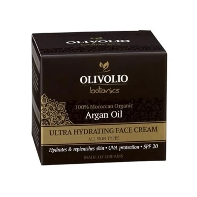 Image of Olivolio Ultra Moisturising Face Cream with 100% Organic Argan Oil for Dry Skin No Mineral and Parabens