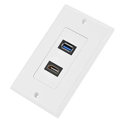 Image of Lazmin Multimedia Wall Plate Socket Panel, USB Composite HDMI Audio Video for Projectors, Home Theater