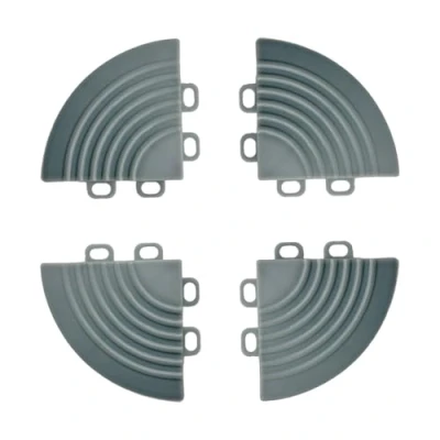 Image of Nicoman Durable Garage Saunas Marquee Hot Tub Outdoor Camping Floor Tile Drainage Channels, Heavy Duty Grey (4 Corner Pieces)