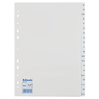 Image of Leitz Economy A Z plastic dividers, A4, PP, 20 Sheets, White