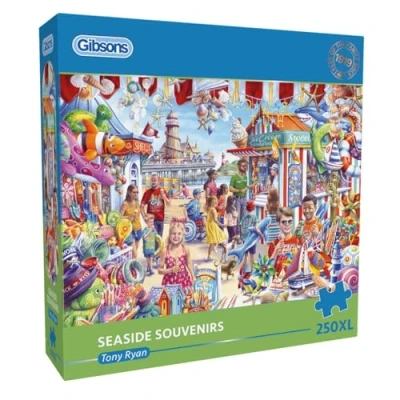 Image of Seaside Souvenirs 250XL Piece Jigsaw Puzzle Nostalgic Extra Large for Adults Premium 100% Recycled Board Great Gift Gibsons Games