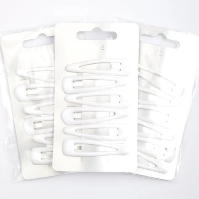Image of 18 x White Sleepy Clips/ Snap Hair Clips School Colours