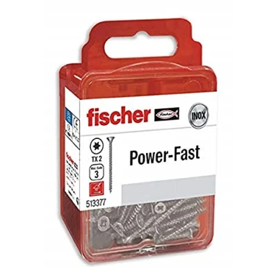 Image of fischer 560646 FPF ST Wood Screw Box, 3.0X16 Total Thread, Grey