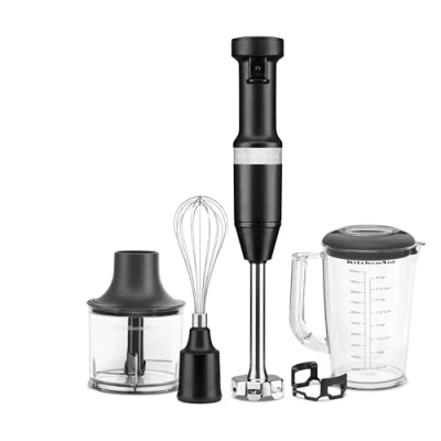 Image of KitchenAid Hand Blender With Accessories 5khbv83 Matte Black