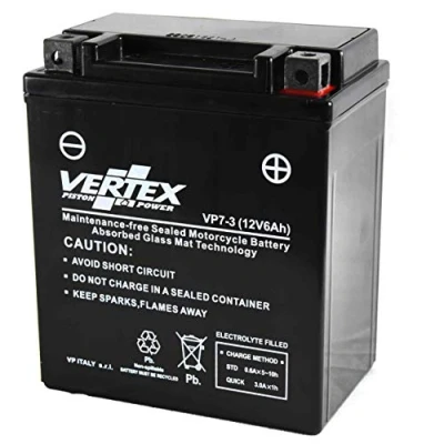 Image of Vertex VP7 3 Sealed AGM Motorcycle/Powersport Battery, 12V, 6Ah, CCA ( 18) 85, Replaces: CTX7L BS, YTX7L BS Perfect battery for Motorcycle, ATV&#039;s, Personal Watercraft and Snowmobiles