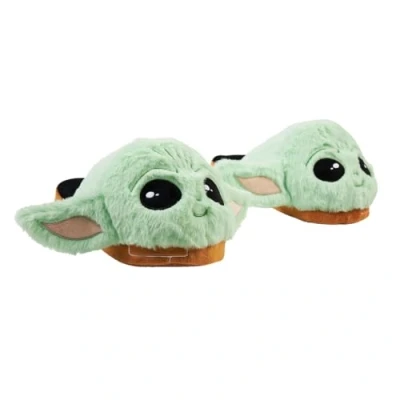 Image of Disney Stitch Ladies Slippers Fluffy Indoor House Shoes Non Slip Minnie Mouse Baby Yoda Womens Gifts (Black Minnie, 5/6 UK)