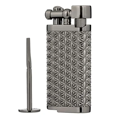 Image of Angled Soft Flame Antique Style Lift Arm Butane Refillable Lighter with Tamper &amp; Pick (Black Diamond)