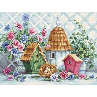 Image of Luca S B2396 Garden Nesting Cross Stitch Kit 38 x 28 cm