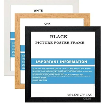 Image of SQUARE BLACK,WHITE,OAK PICTURE FRAME (Oak, 24 X 24&quot;INCH)