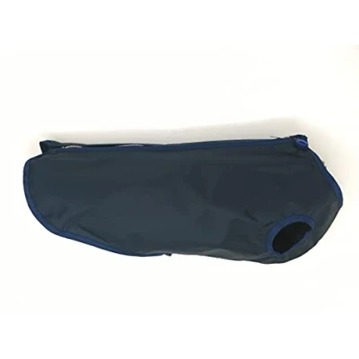 Image of Doggie Coats Dachshund Step In Waterproof Lightweight Unlined Dog Coat Navy (16 inch)