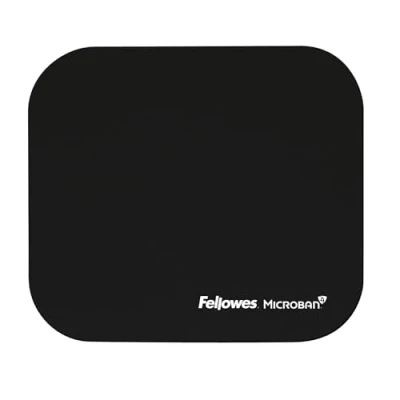 Image of Fellowes Mouse Mat with Non Slip Rubber Base Pad Antibacterial Protection Suitable for Both Optical and Laser Mice 199 x 232 2mm Black