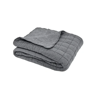 Image of Sleepdown Quilted Waffle Throw Over Sofa Bed Super Soft Warm Cosy Luxury Blanket Bedspread Charcoal 200cm x 150cm, Grey,5056242894308