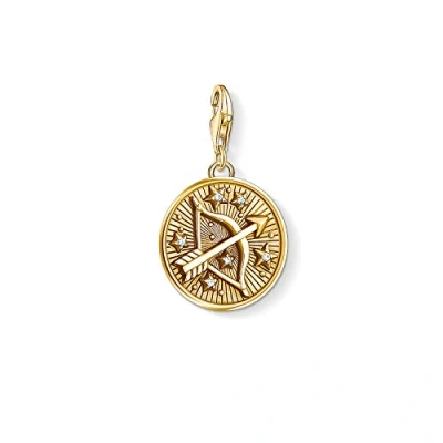 Image of Thomas Sabo Women Charm Pendant Letter A Z Club 18k Yellow Gold Plating 925 Sterling Silver, W