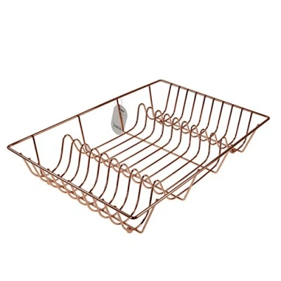 Image of apollo THE HOUSEWARES BRAND Copper Plated Dish Drainer Rack, Large, 36x31x1cm,