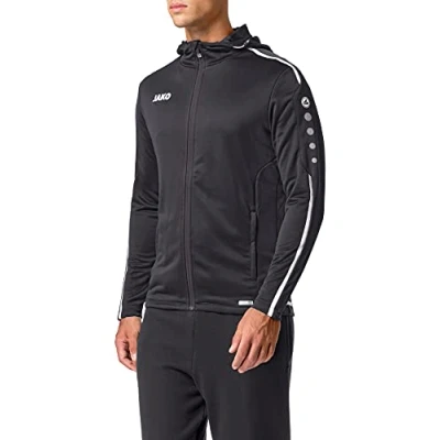 Image of JAKO Men&#039;s Striker 2.0 Hooded Tracksuit Polyester, Black/White, 4XL