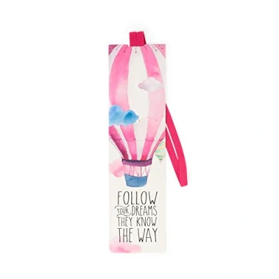 Image of Legami Bookmark with Elastic, 4.8x17.5 cm, in FSC® Certified Paper, Air Balloon Theme, Keeps The Sengo and Book Closed