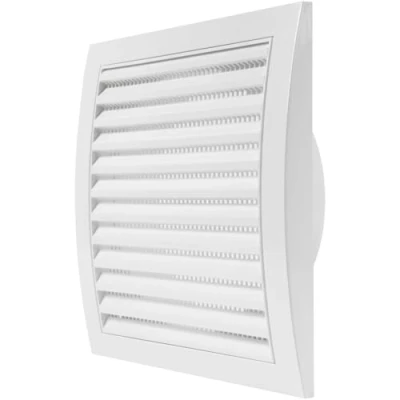 Image of White Exhaust Hood Vent 6&#039;&#039; Inch / 150 mm with Flange and Built in Mesh Guard Screen, Air Cover, HVAC Duct Cap
