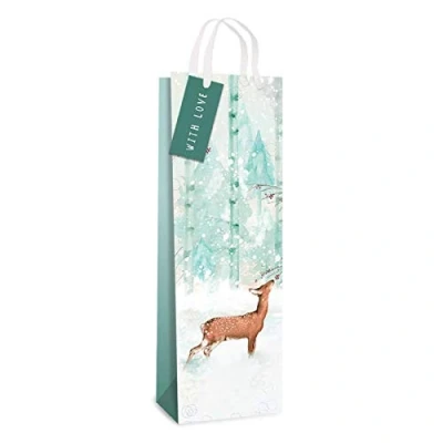 Image of Tallon Xmas Christmas Bottle Bags (2716) Forest Deer, Pack of 12