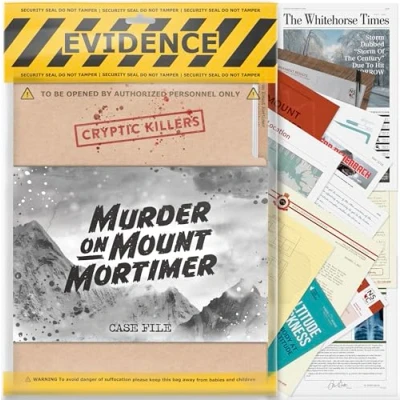 Image of Cryptic Killers Unsolved Murder mystery game Cold Case Files Investigation Detective Evidence &amp; Crime File individuals, date nights party games on Mount Mortimer