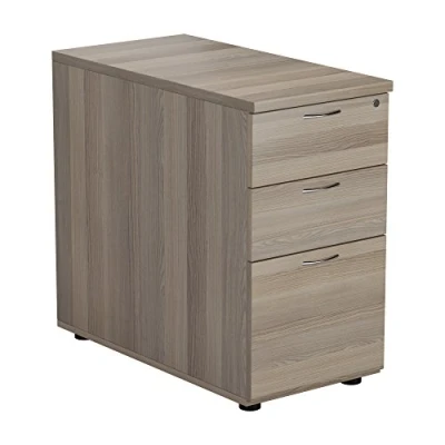 Image of Office Hippo Heavy Duty Pedestal Filing Cabinet, File Lockable Cabinet Storage, A4/Foolscap Grey Oak, 3 Drawer