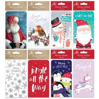 Image of 8X Christmas Money Envelopes Gift Card Voucher Wallet Self Sealing (8Pc Wallet)