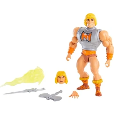 Image of Masters of the Universe GVL76​ Origins Deluxe He Man 5.5 in Action Figure, Battle Character for Storytelling Play and Display, Gift 6 to 10 Year Olds Adult Collectors, Multicolor