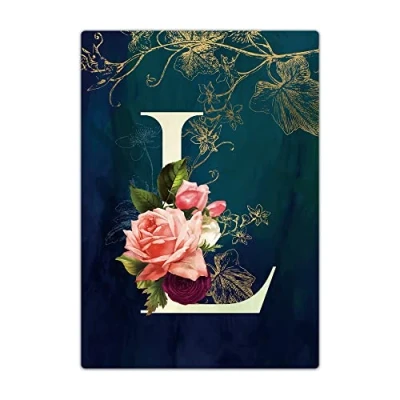 Image of Passport Holder Cover, PU Leather Travel Wallet Case Organiser for Passport, Business Cards, Credit Boarding Passes (Initial Letter L)