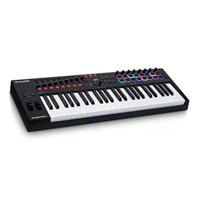 Image of M Audio Oxygen Pro 49 Key USB MIDI Keyboard Controller With Beat Pads, assignable Knobs, Buttons &amp; Faders and Software Suite Included