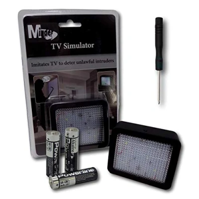 Image of Minder Battery Powered Fake Dummy TV Simulator Home Security Crime Prevention Device Theft Burglary Deterrent (With Batteries and FREE Screwdriver)