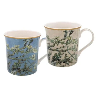 Image of Ceramic Mug Almond Blossom Van Gogh Fine China 350ml Vintage Random Floral Style
