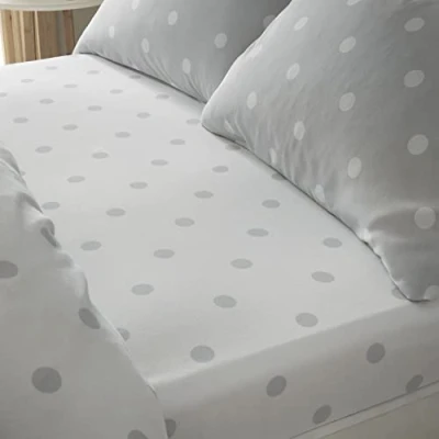 Image of Catherine Lansfield Brushed Spot King Fitted Sheet Grey