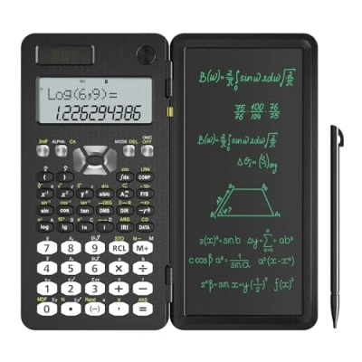 Image of NEWYES Engineering Scientific Calculator with Writing Tablet, Upgraded 991MS, Solar Battery, 349 Functions, Professional Portable Foldable Notepad for Students, Teacher, Engineer